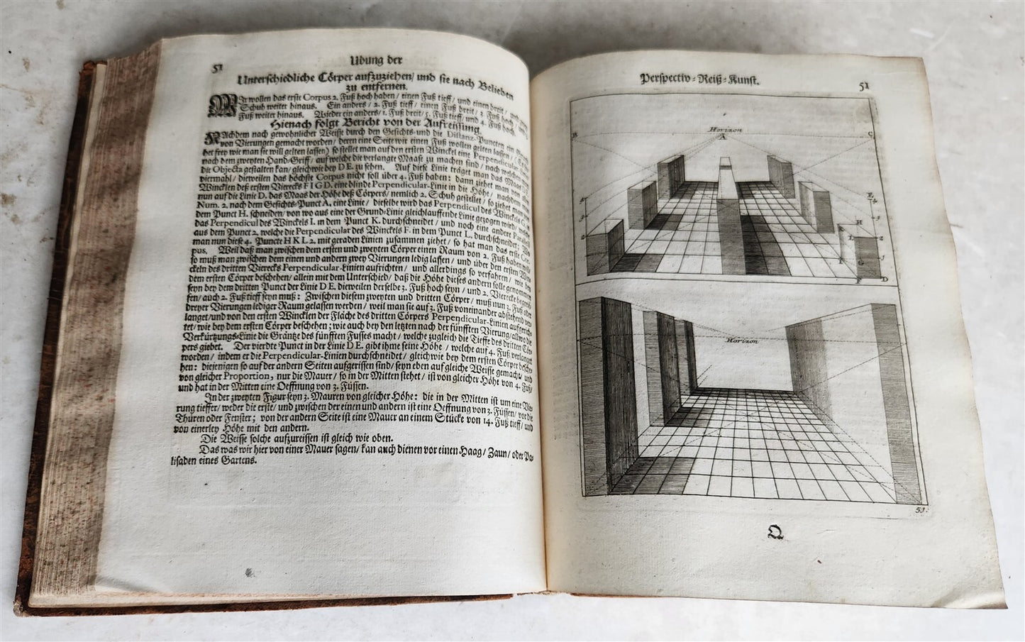 1710 DRAWING PERSPECTIVE for ARTISTS & ARCHITECTS antique ILLUSTRATED 150 PLATES