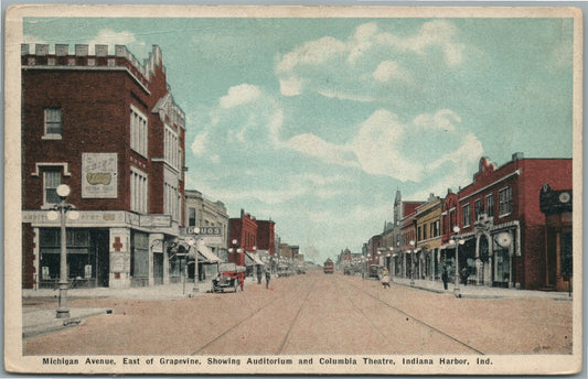 INDIANA HARBOR IN MICHIGAN AVE. ANTIQUE POSTCARD