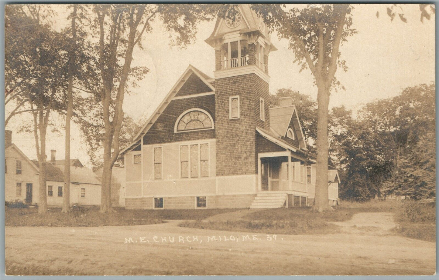 MILO ME M.E. CHURCH ANTIQUE REAL PHOTO POSTCARD RPPC