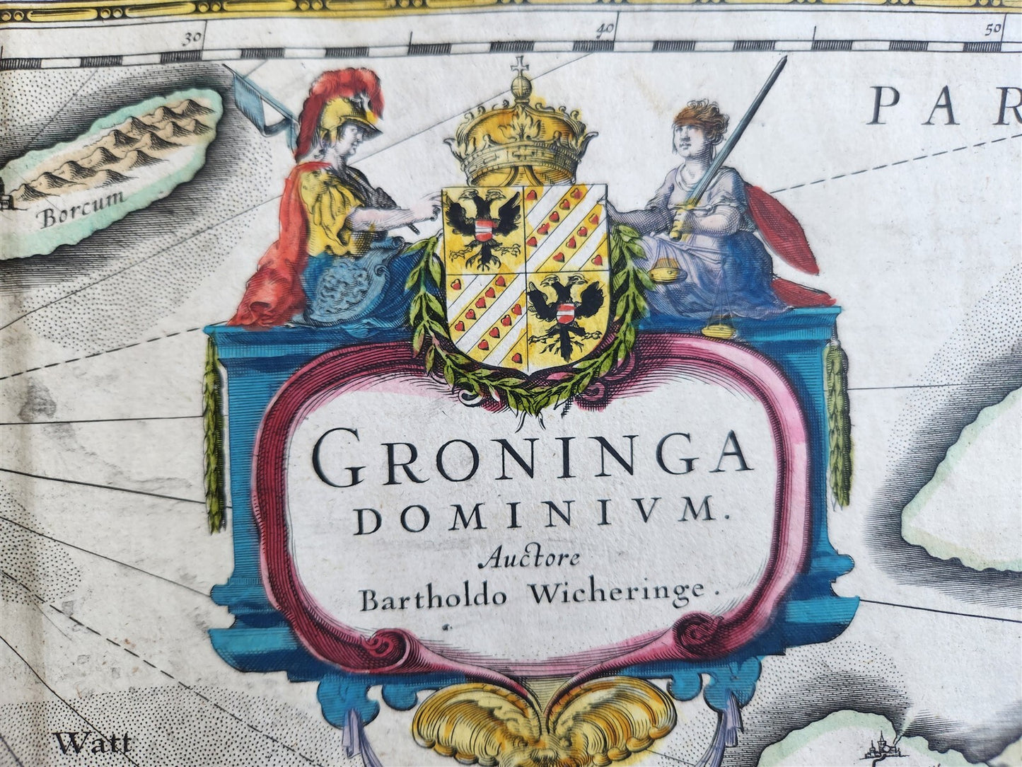 1640 FRIESLAND GRONINGEN NETHERLANDS MAP by WILLEM BLAEU antique AUTHENTIC