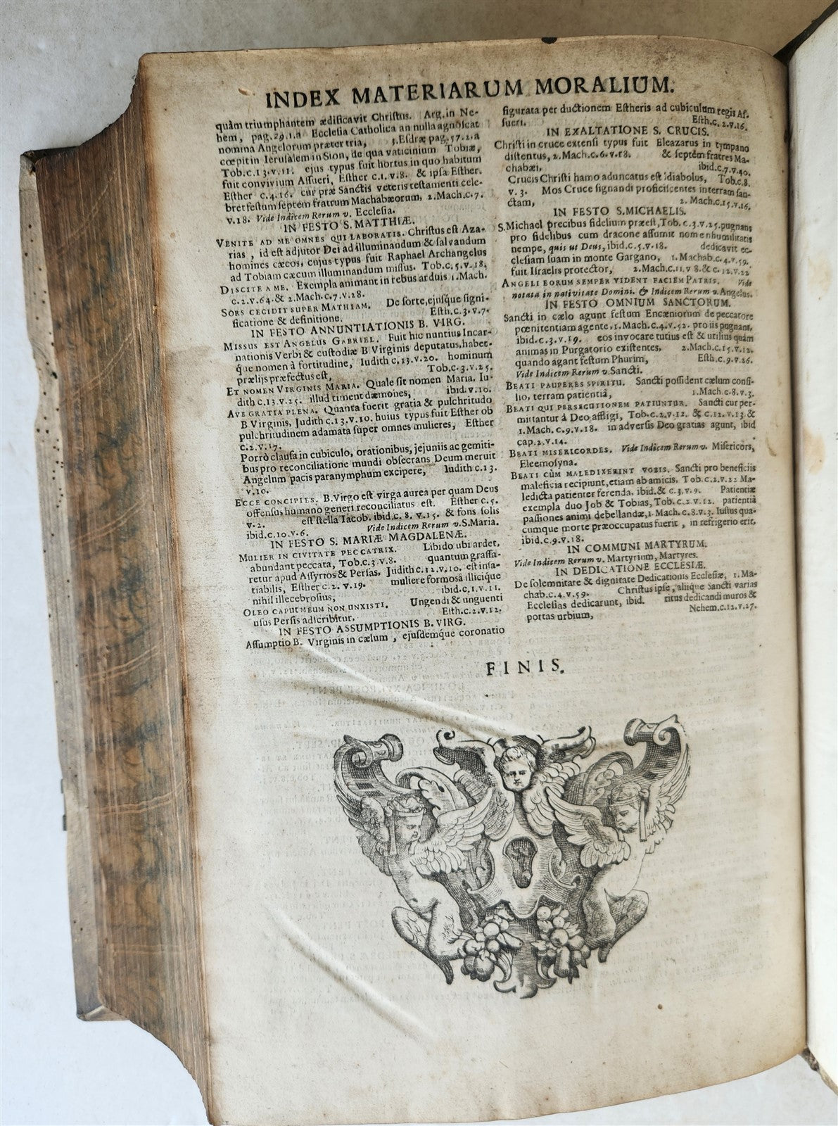 1716 COMMENTARIA in PROVERBIA SALOMONIS PIGSKIN BOUND FOLIO w/ CLASPS antique
