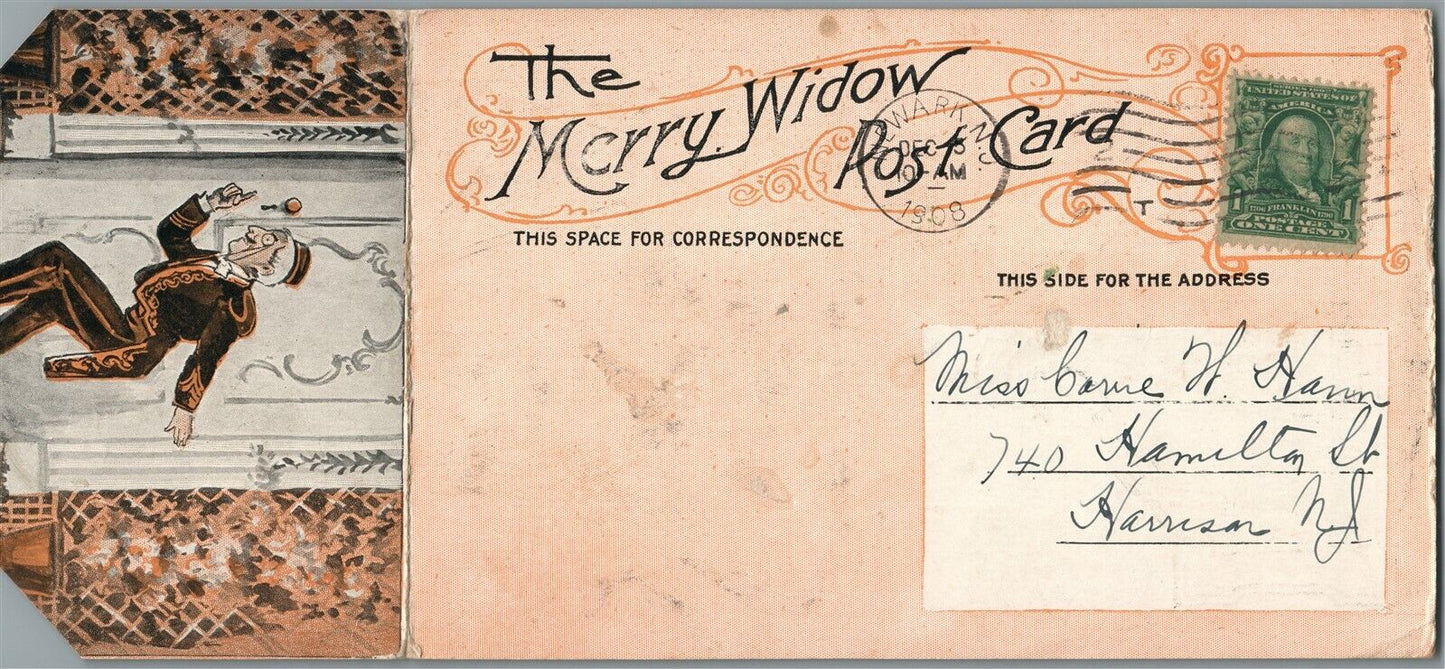 NEWARK NJ THEATER ADVERTISING FOLDING ANTIQUE POSTCARD