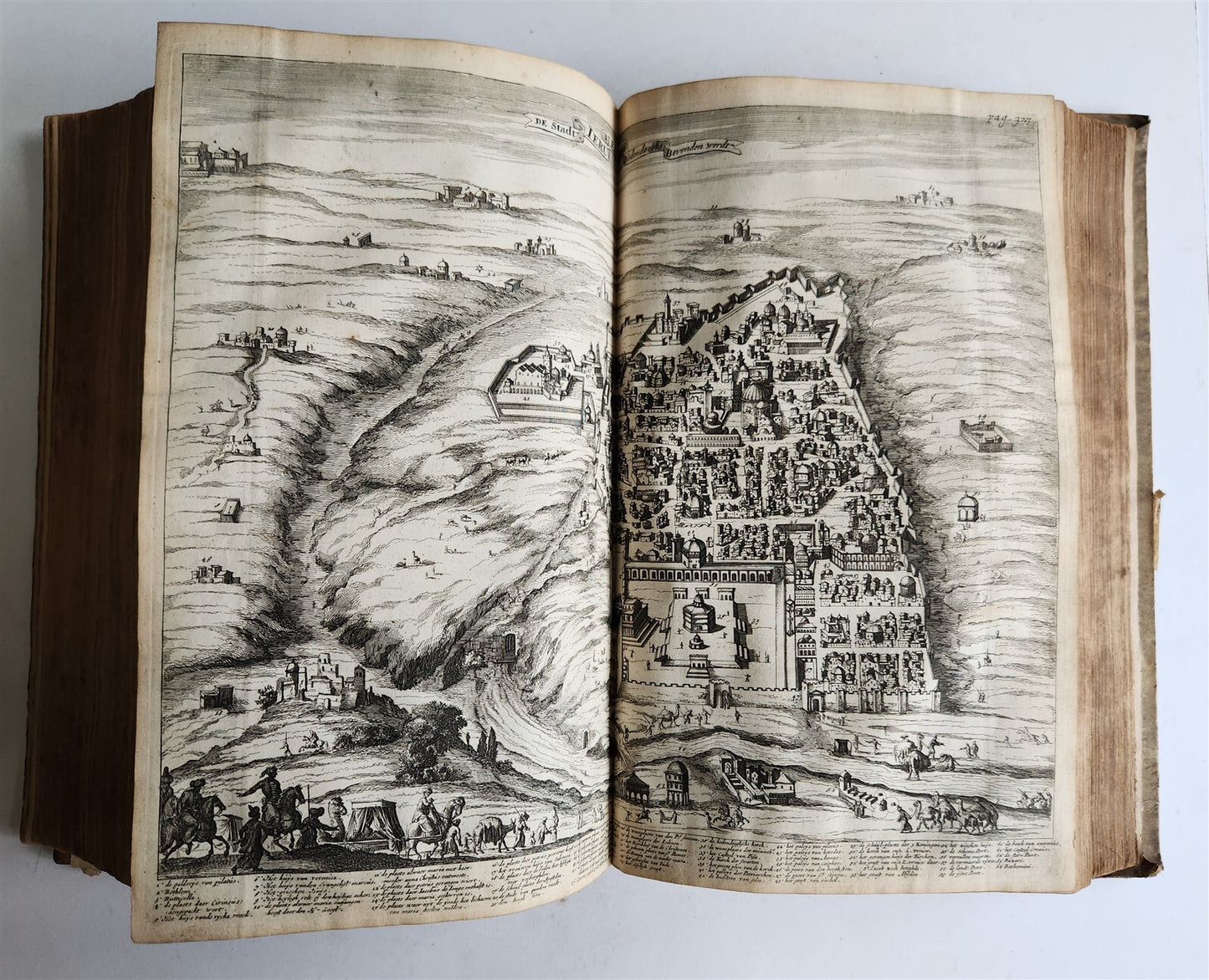 1677 TRAVELS to PALESTINE SYRIA & HOLY LAND antique FOLIO ILLUSTRATED w/ MAPS