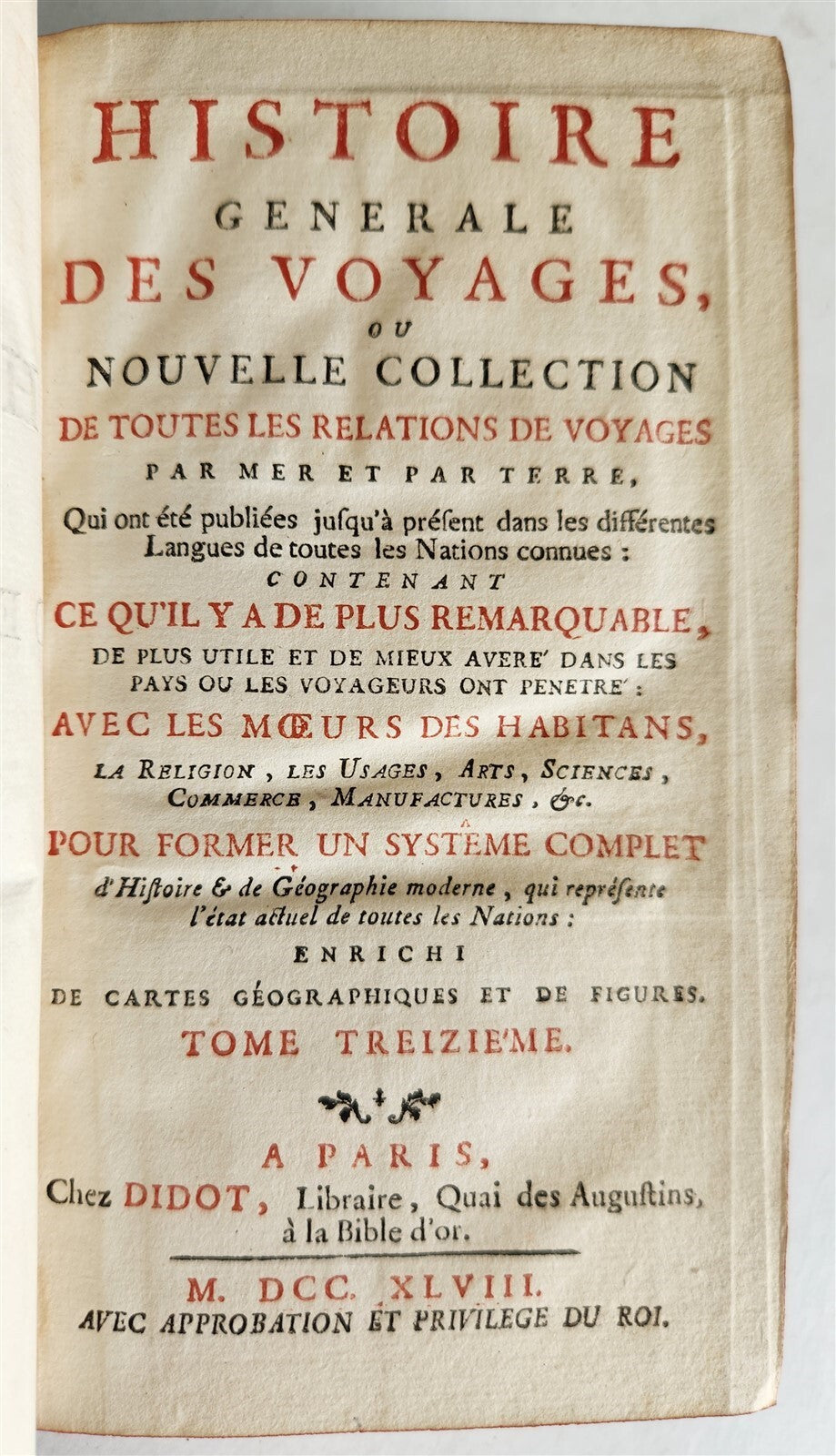 1748 HISTOIRE des VOYAGES VOL.13 antique illustrated AFRICA TRAVELS GHANA GUINEA