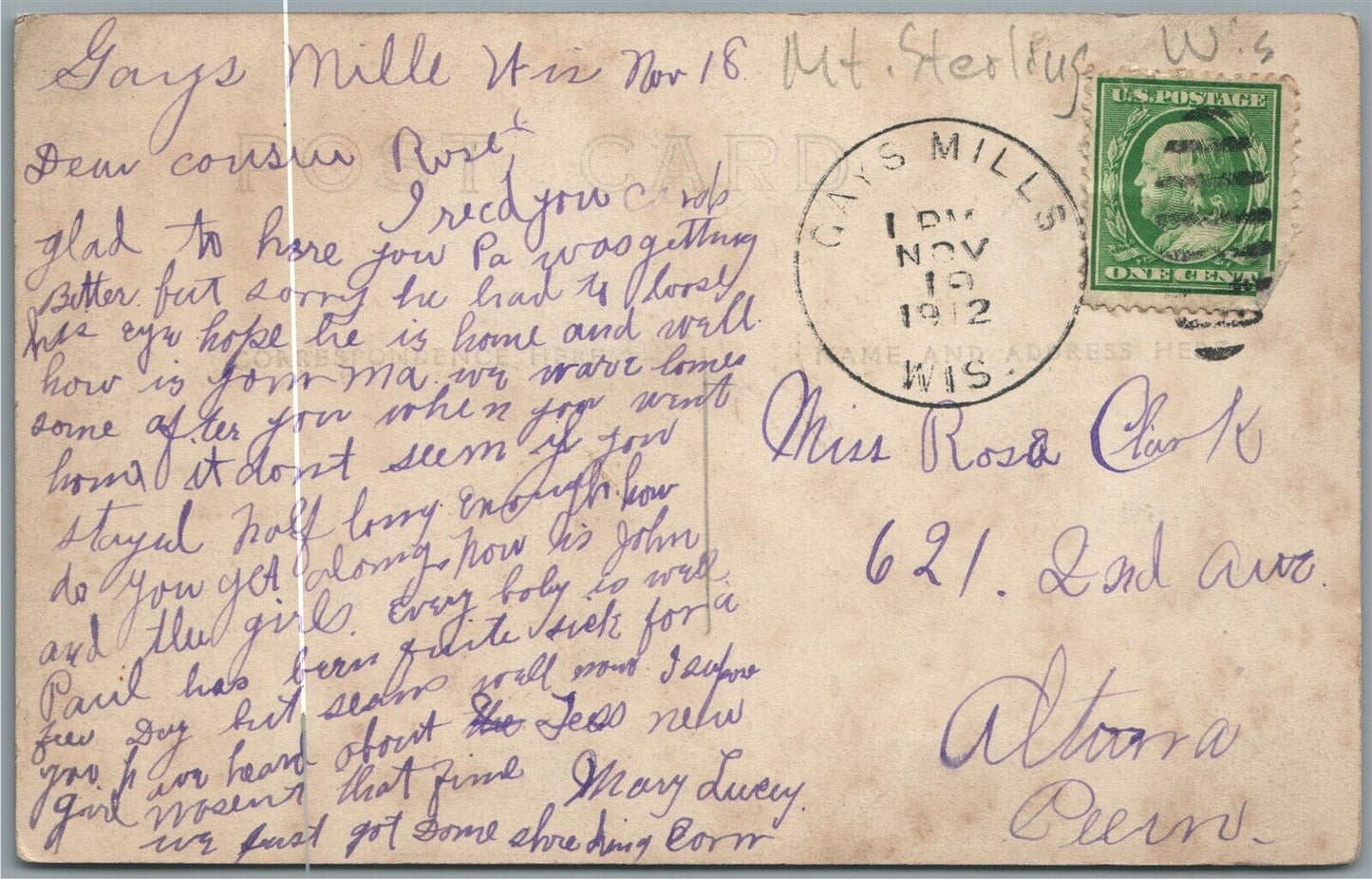 MT.STERLING WI CREAMERY ANTIQUE REAL PHOTO POSTCARD RPPC