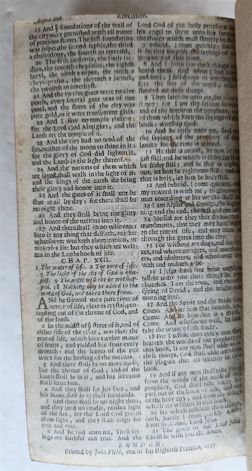 1655 BIBLE in ENGLISH antique LONDON John Field RED MOROCCO BINDING