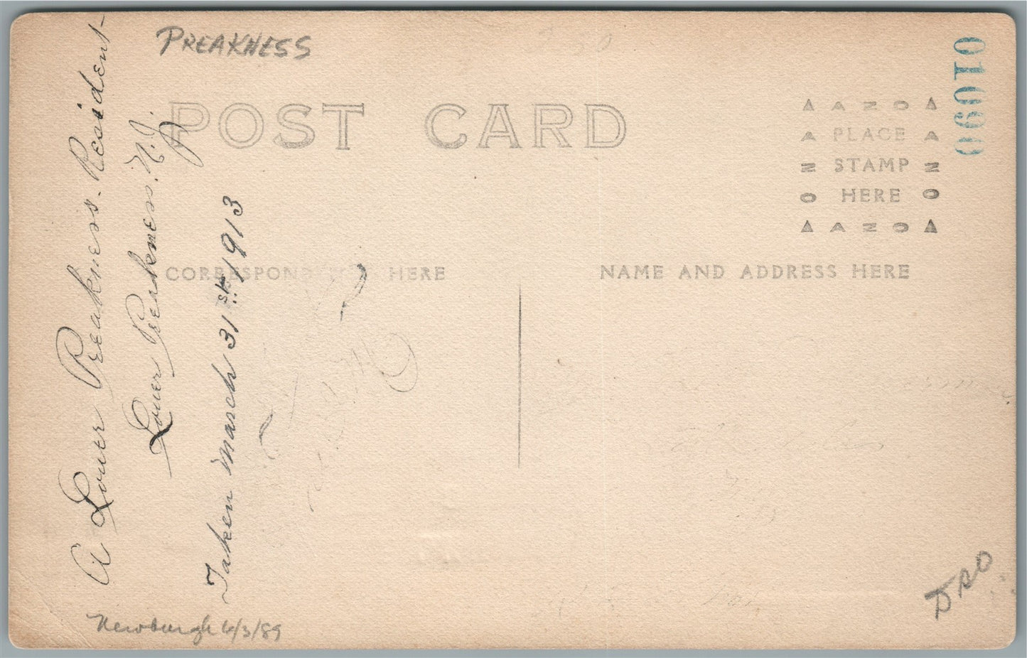 LOWER PREAKNESS NJ RESIDENCE ANTIQUE REAL PHOTO POSTCARD RPPC