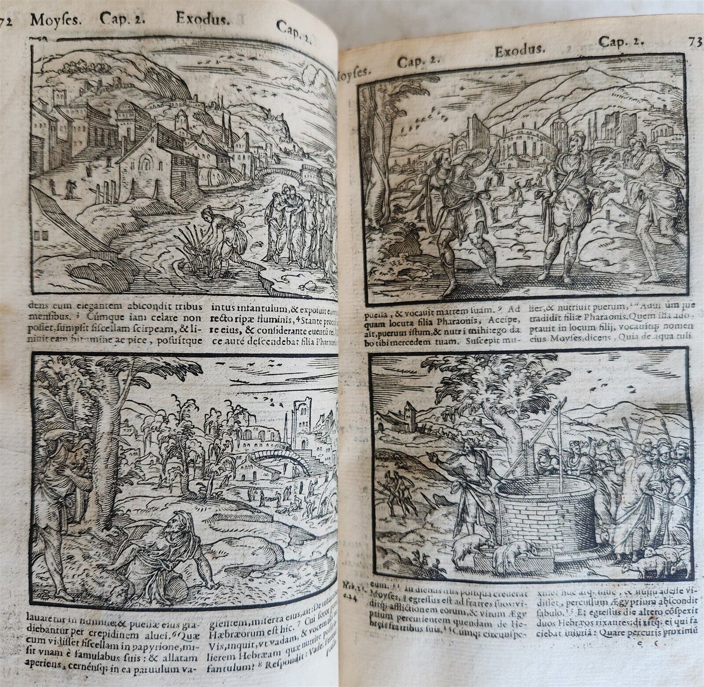 1573 BIBLE in LATIN antique FULLY ILLUSTRATED Old & New Testament