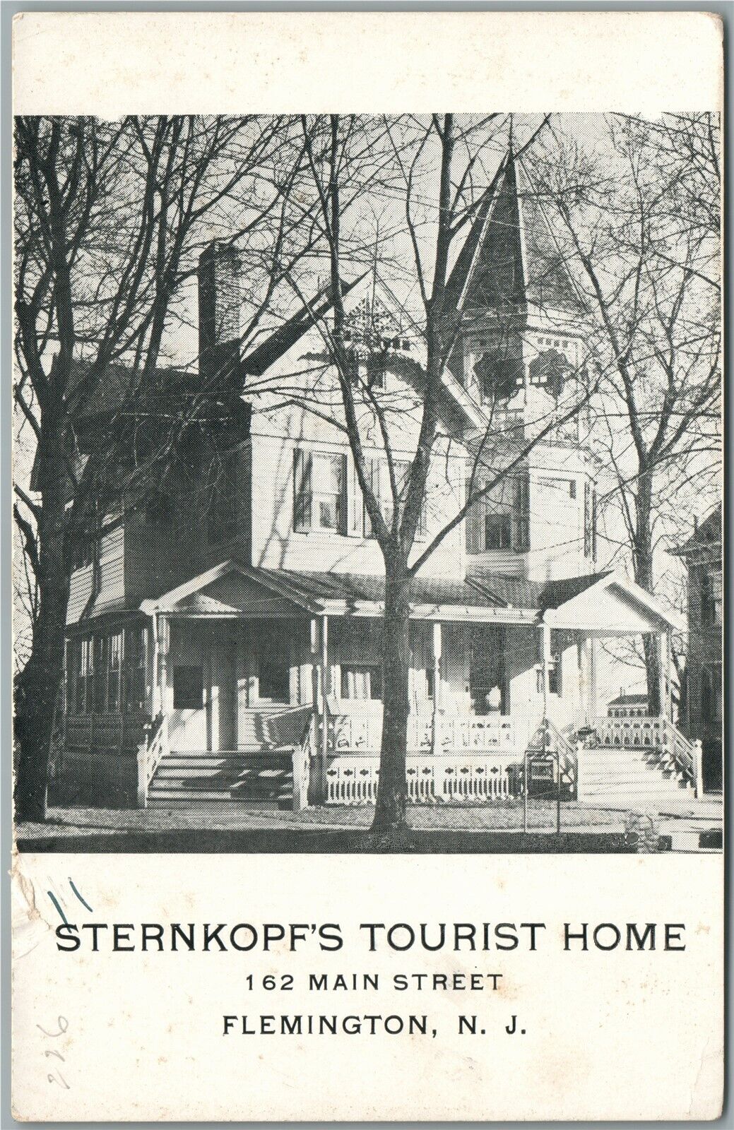 FLEMINGTON NJ STERNKOPF'S TOURIST HOME ANTIQUE POSTCARD