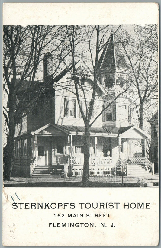 FLEMINGTON NJ STERNKOPF'S TOURIST HOME ANTIQUE POSTCARD