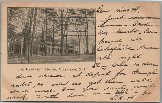 CHATHAM NJ FAIRVIEW HOUSE ANTIQUE POSTCARD
