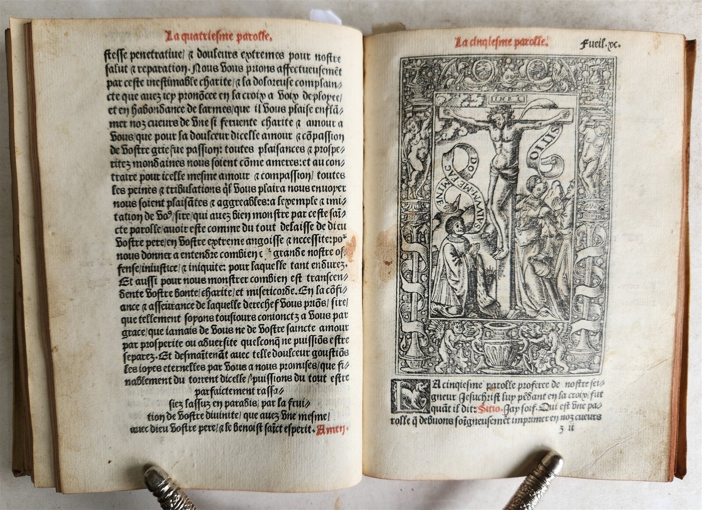1535 POST-INCUNABULA ILLUSTRATED antique in FRENCH by Jean de Gagny VELLUM BOUND