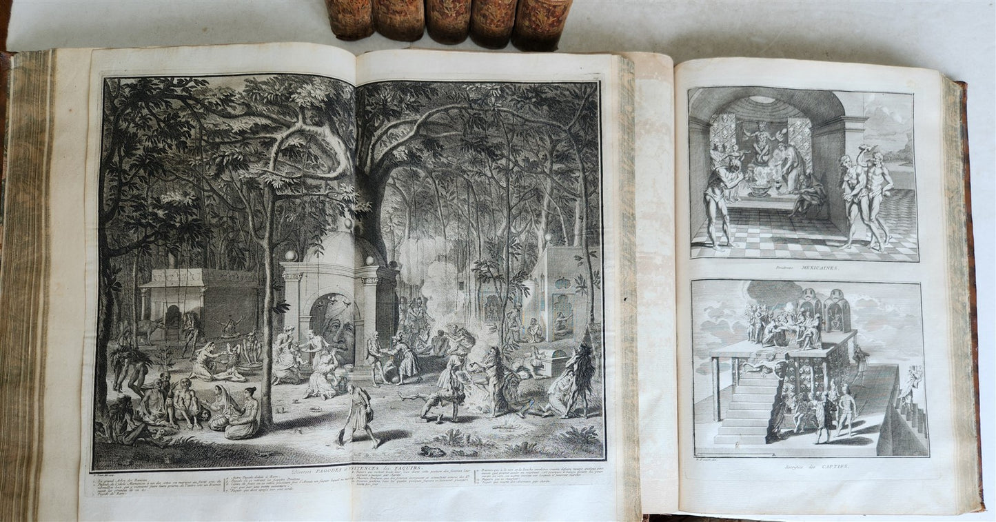 1741 HISTOIRE des CEREMONIES et COUTUMES de PEUPLES DU MONDE 7 vols antique