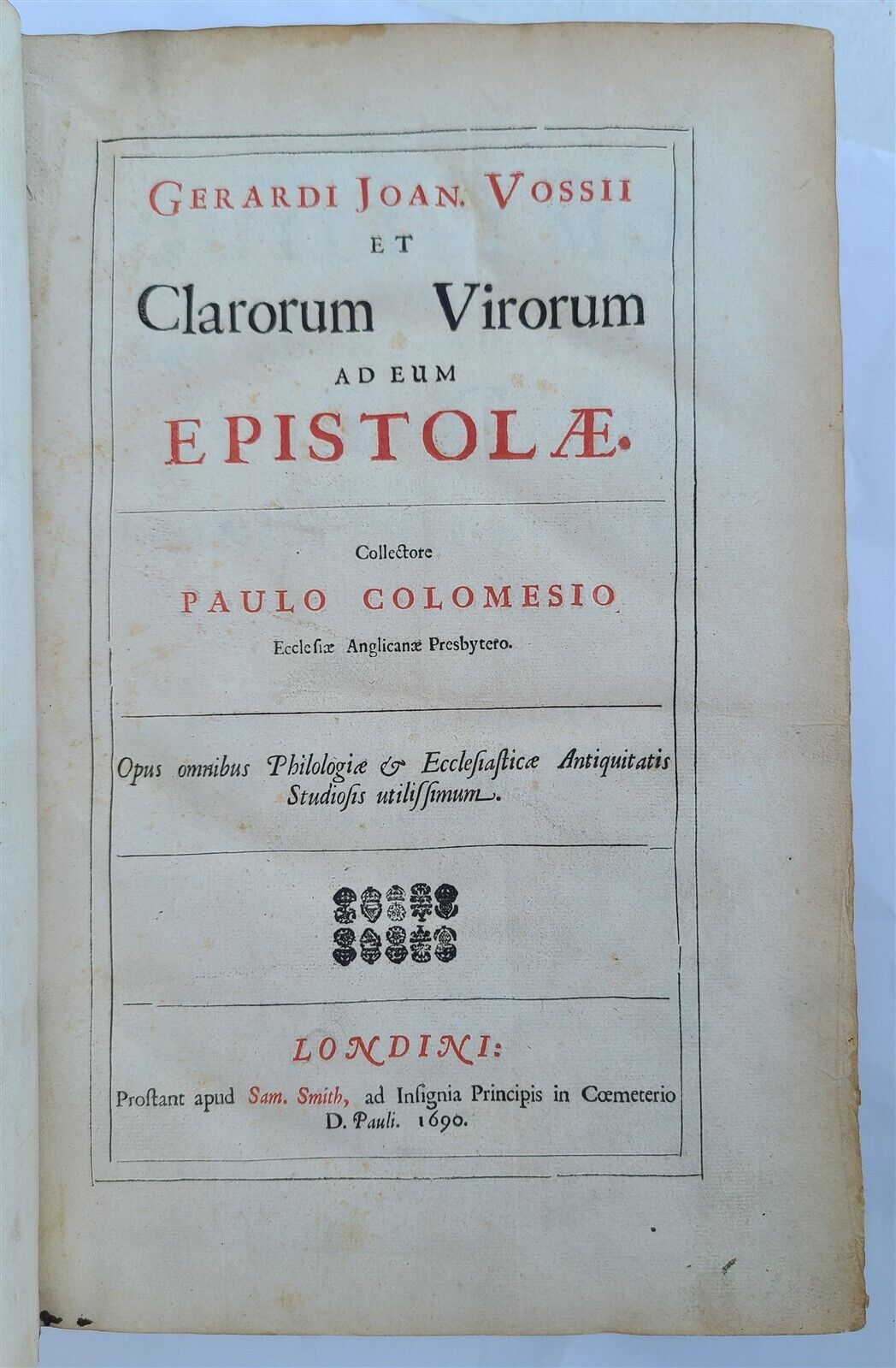 1690 Gerardus Vossius VELLUM FOLIO antique Clarorum Virorum ad eum Epistoae