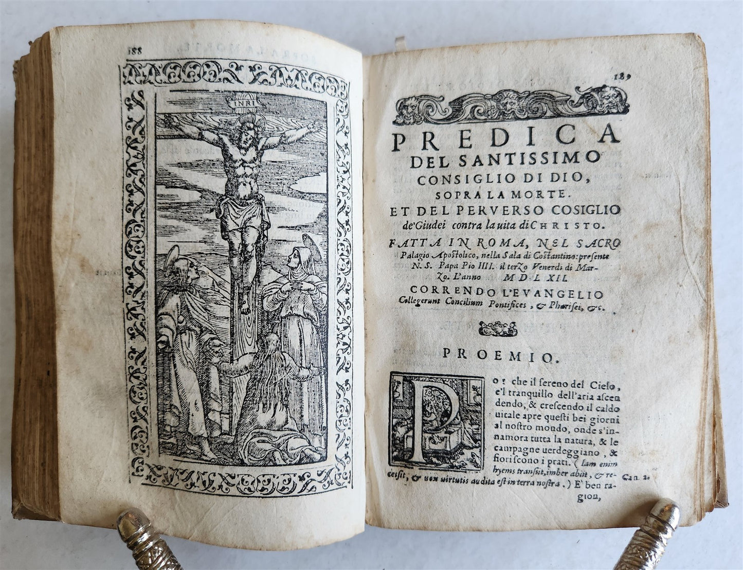 1581 SERMONS by MUSSO COPRNELIO antique 16th CENTURY vellum ILLUSTRATED scarce
