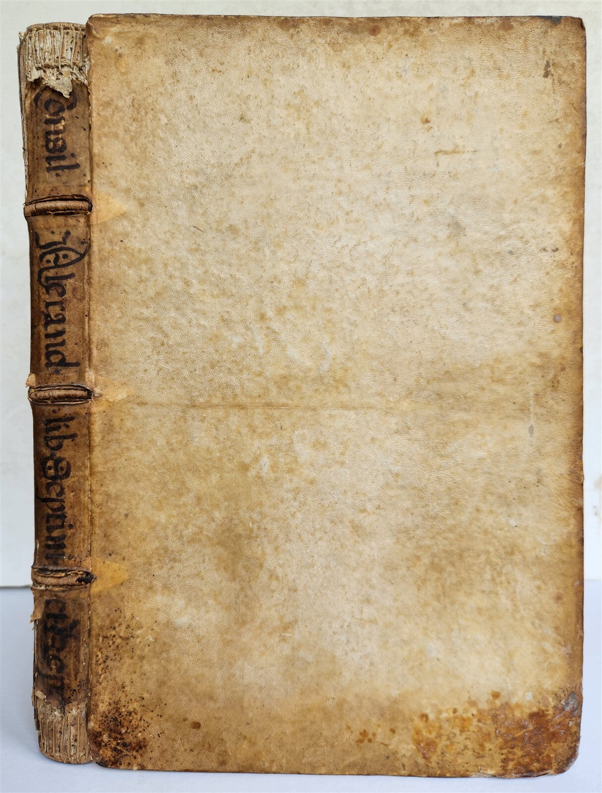 1584 LAW BOOK by Alessandro Tartagni antique VELLUM FOLIO w/ MANUSCRIPT TITLE