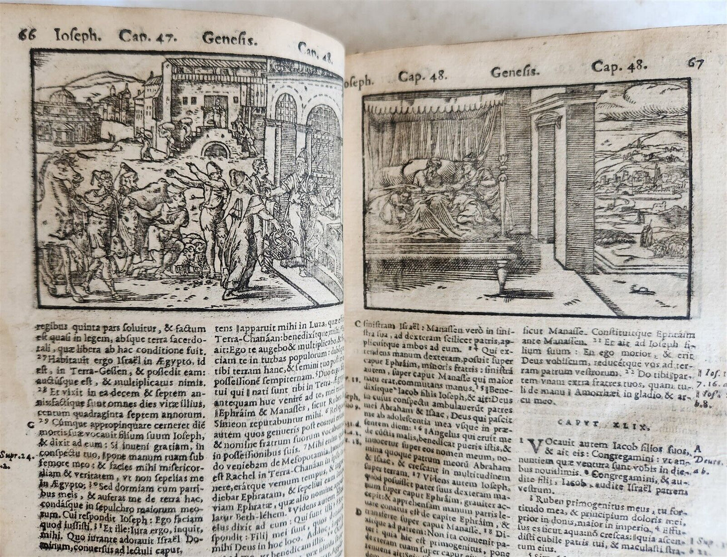 1573 BIBLE in LATIN antique FULLY ILLUSTRATED Old & New Testament