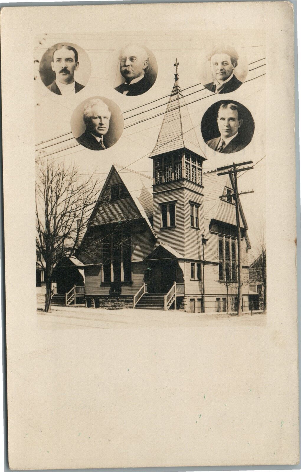 AKRON OH CHURCH LEADERS ANTIQUE REAL PHOTO POSTCARD RPPC