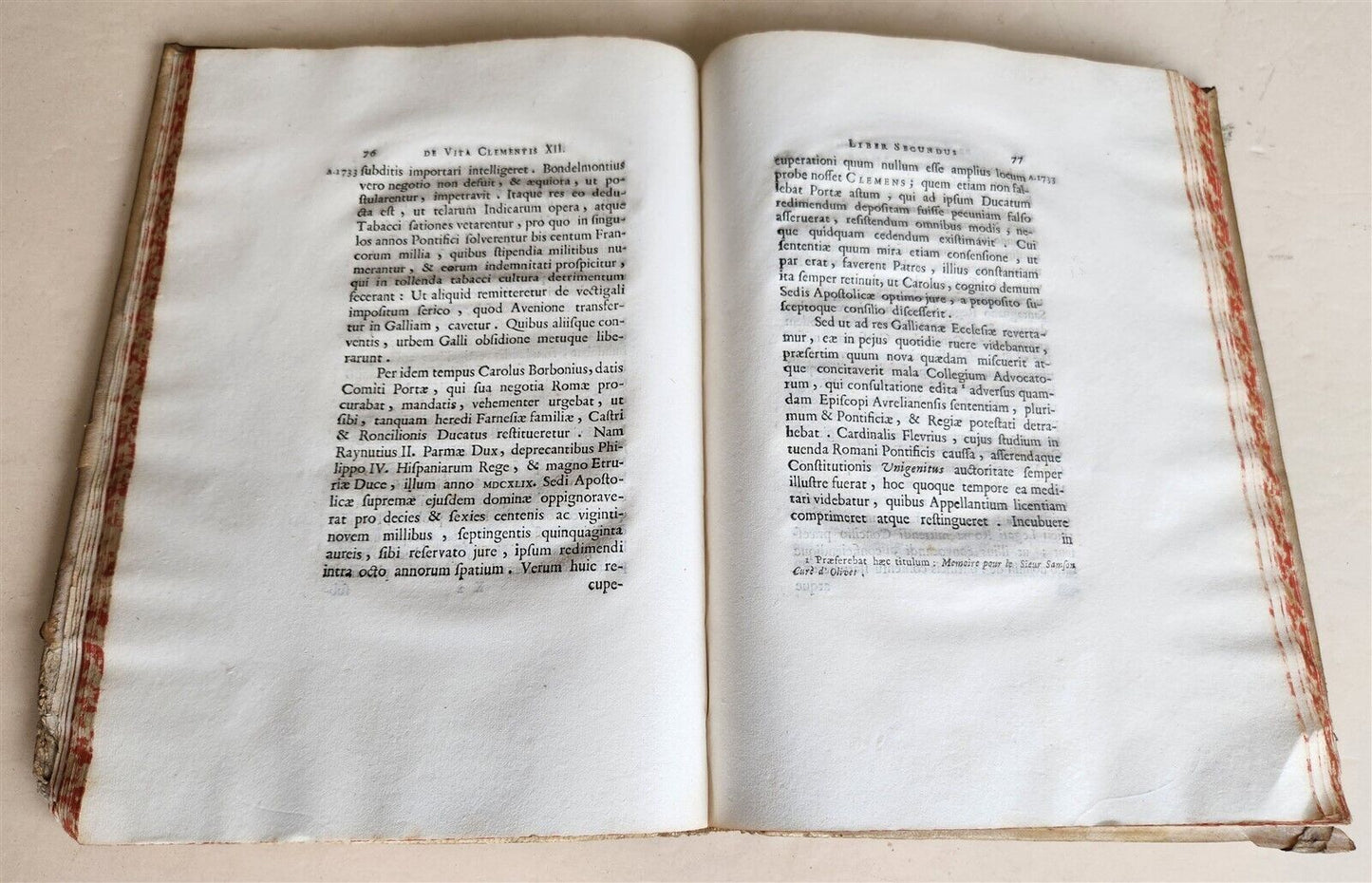 1760 DE VITA ET REBUS GESTIS CLEMENTIS XII antique in ITALIAN