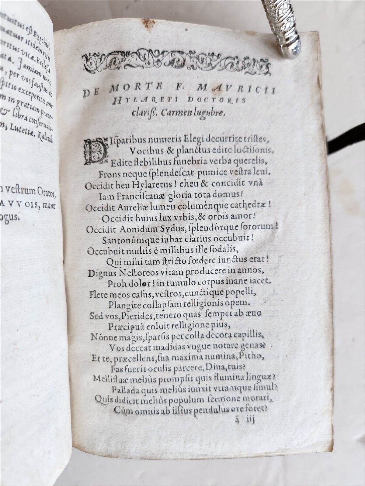 1604 SERMONS of Maurice Hylaret antique PIGSKIN BINDING UNICORN TITLEPIECE
