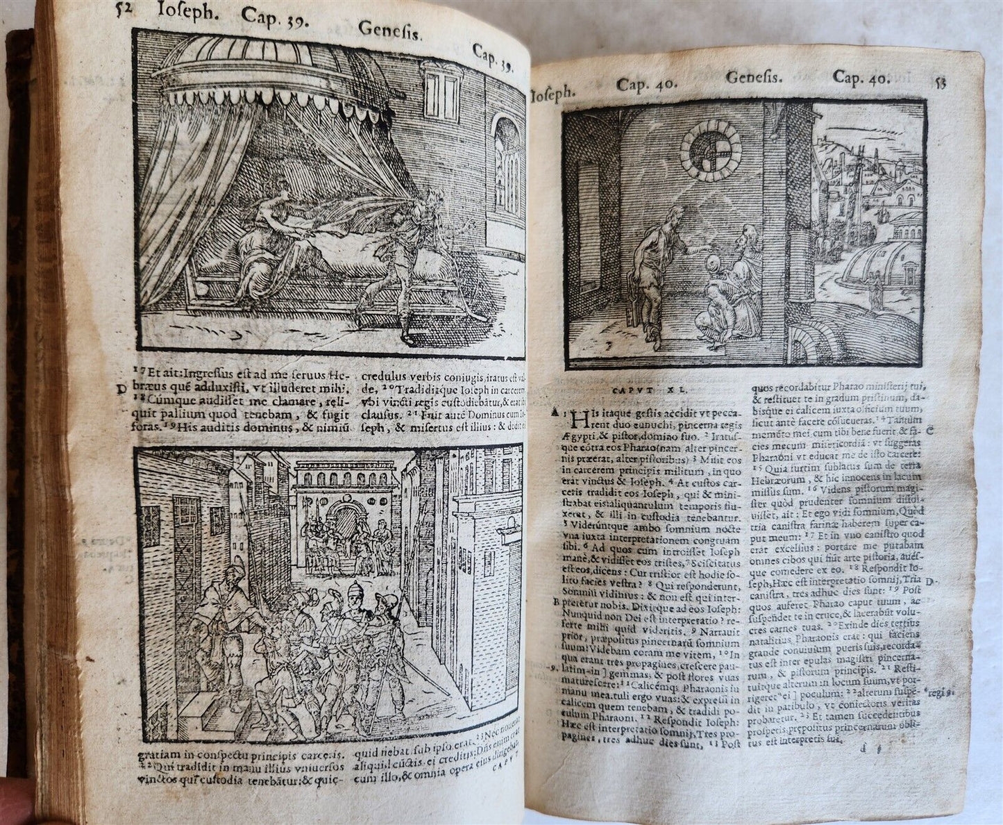 1573 BIBLE in LATIN antique FULLY ILLUSTRATED Old & New Testament