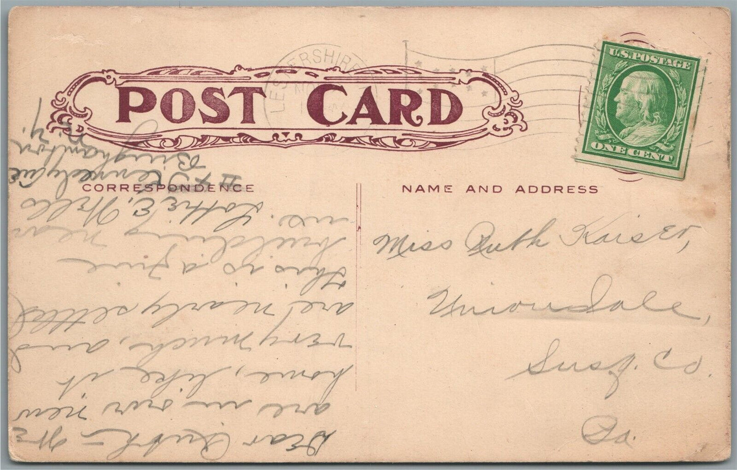 BIBLE SCHOOL PARK NY ANTIQUE POSTCARD