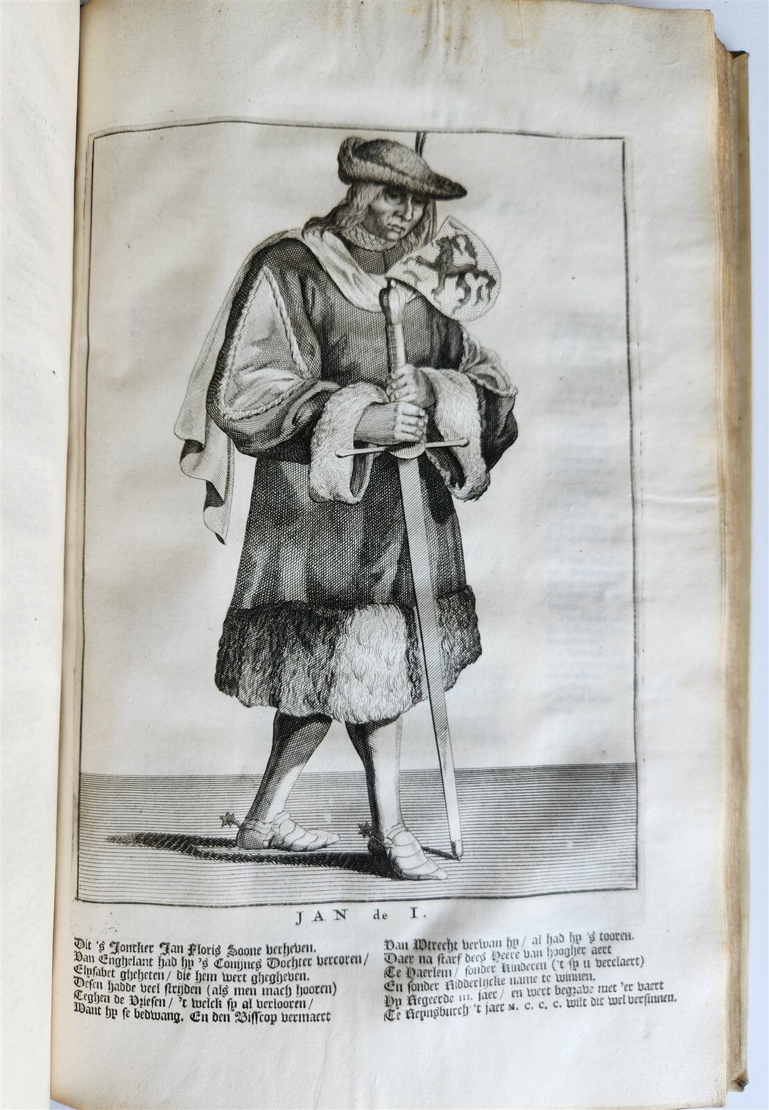 1699 CHRONICLE of COUNTS of HOLLAND antique ILLUSTRATED FOLIO vellum bound