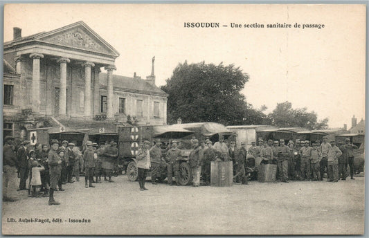 RED CROSS SANITARY TRAIN FRENCH WWI ERA ANTIQUE POSTCARD
