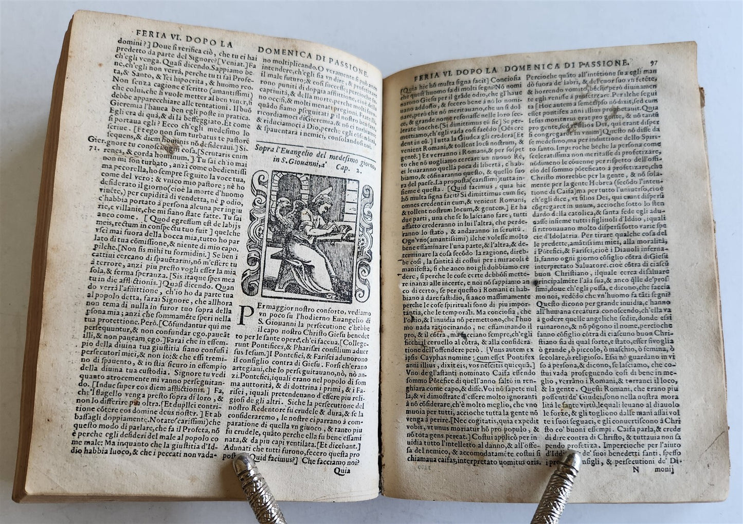 1578 ILLUSTRATED DELLE HOMELIE by Pittorio da Ferrara antique VELLUM BINDING