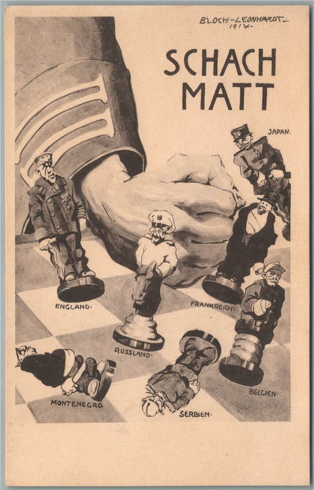 GERMAN WWI ERA COMIC ANTIQUE POSTCARD