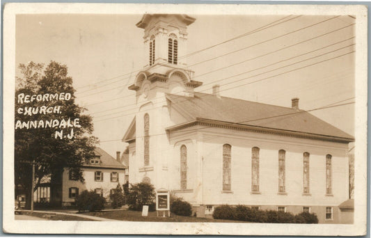 ANNANDALE NJ REFORMED CHURCH ANTIQUE REAL PHOTO POSTCARD RPPC
