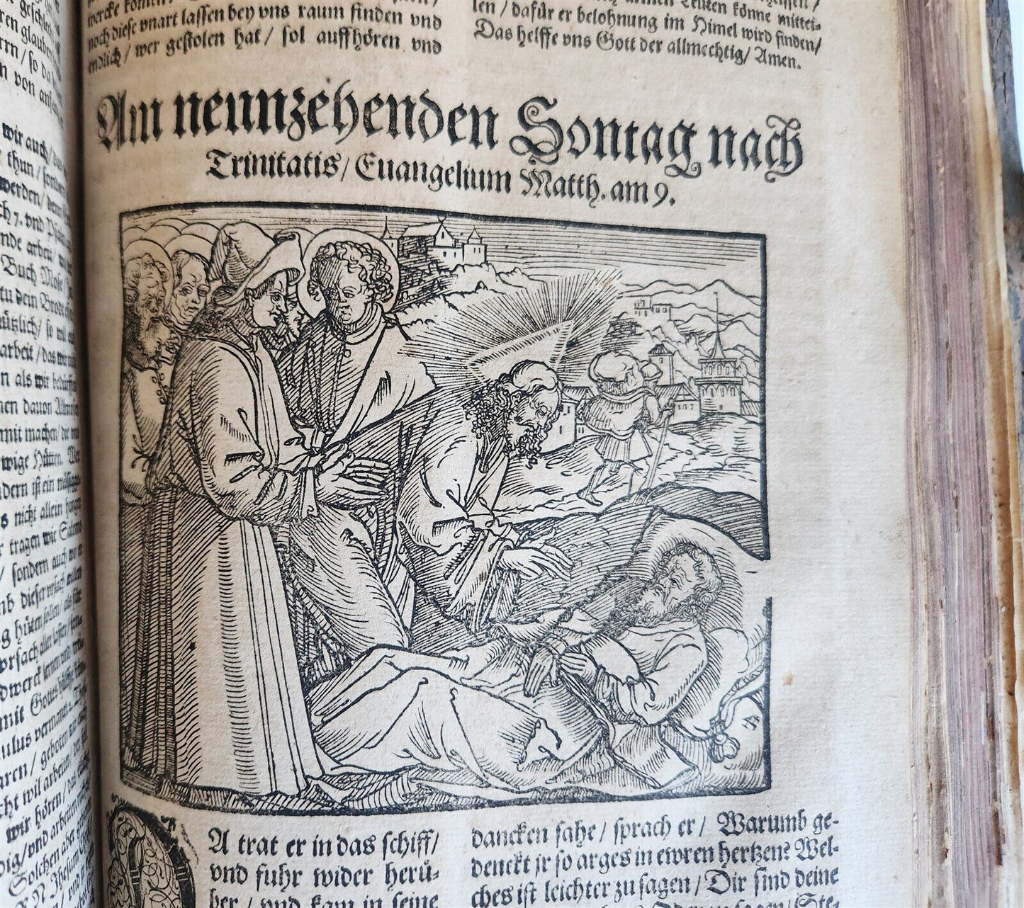 1583 ILLUSTRATED POSTILLA antique 80 WOODCUTS CRANACH SCHOOL ARTIST