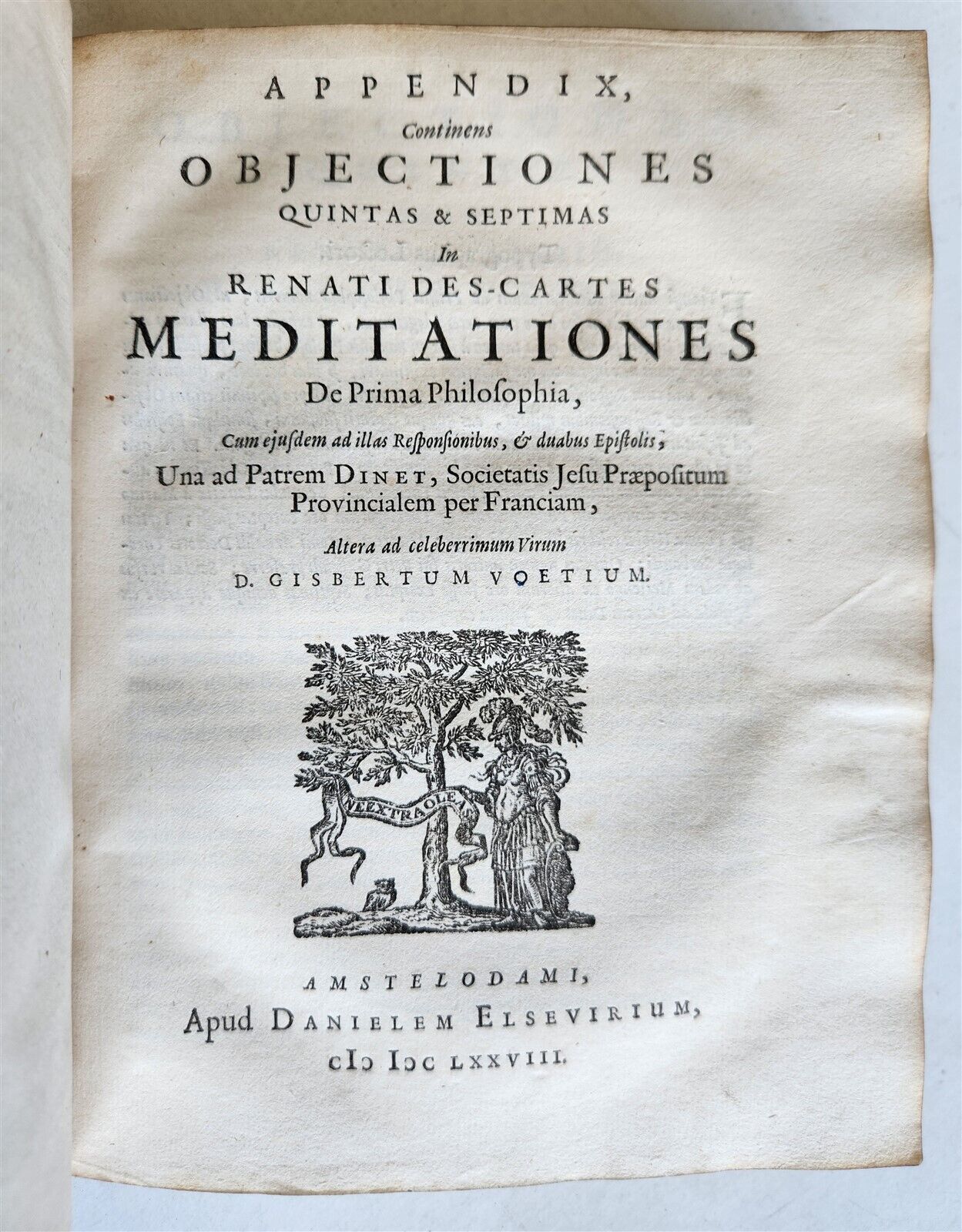 1678 RENE DESCARTES PHILOSOPHY antique VELLUM BOUND