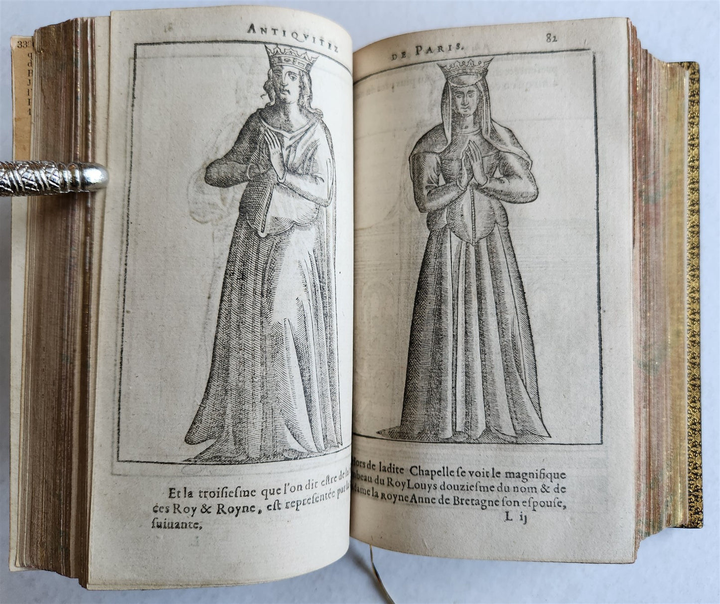 1608 HISTORICAL GUIDE to PARIS ILLUSTRATED w/ 55 WOODCUTS antique