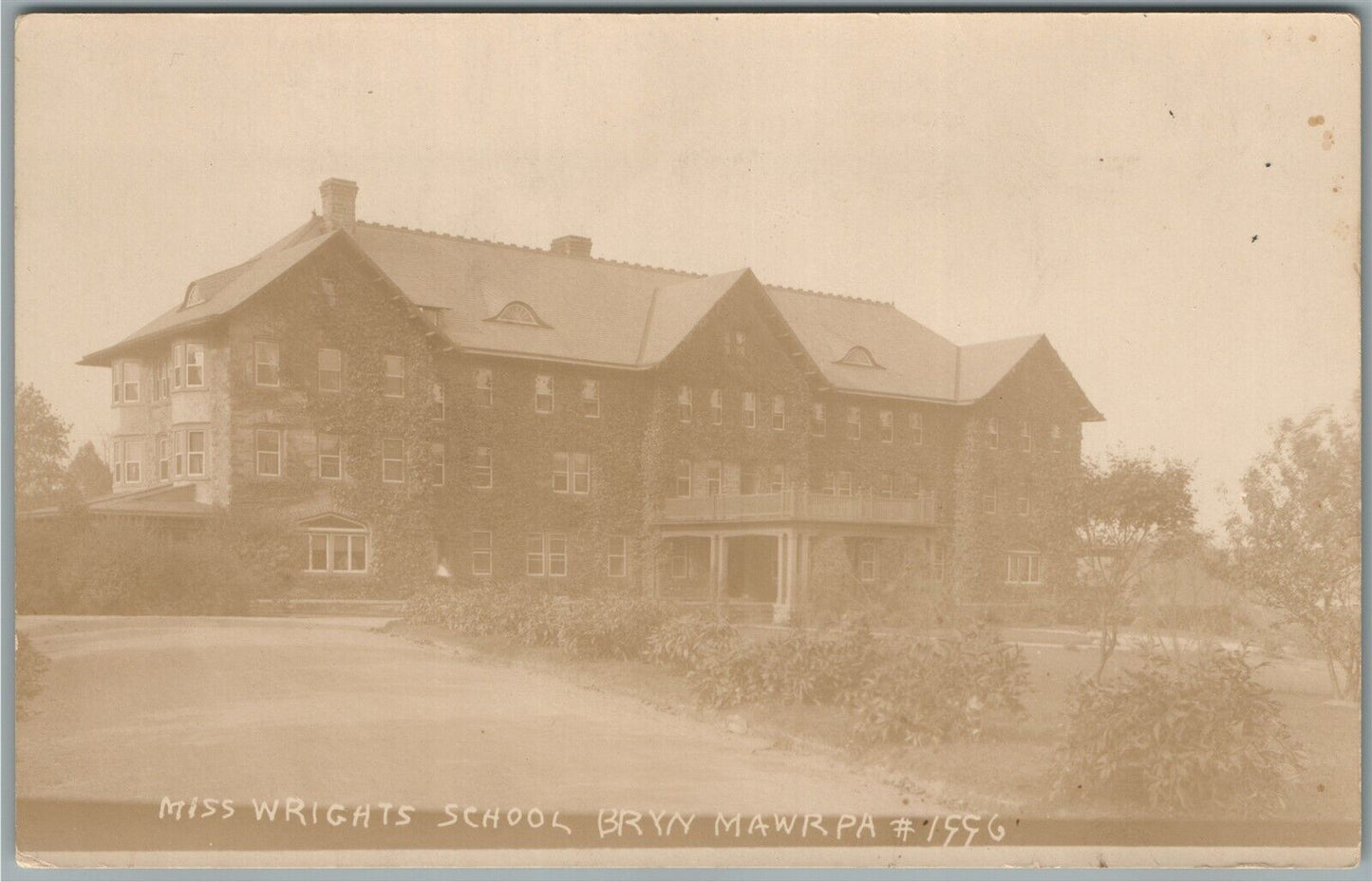 PHILADELPHIA BRYN MAWR PA MISS WRIGHTS SCHOOL ANTIQUE REAL PHOTO POSTCARD RPPC