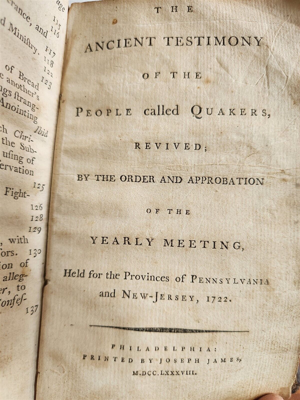 1788 CATECHISM & CONFESSION of FAITH by ROBERT BARCLAY antique AMERICANA QUAKERS