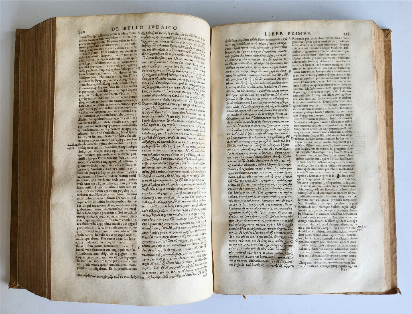 1611 FLAVIUS JOSEPHUS GREEK LATIN EDITION antique FOLIO