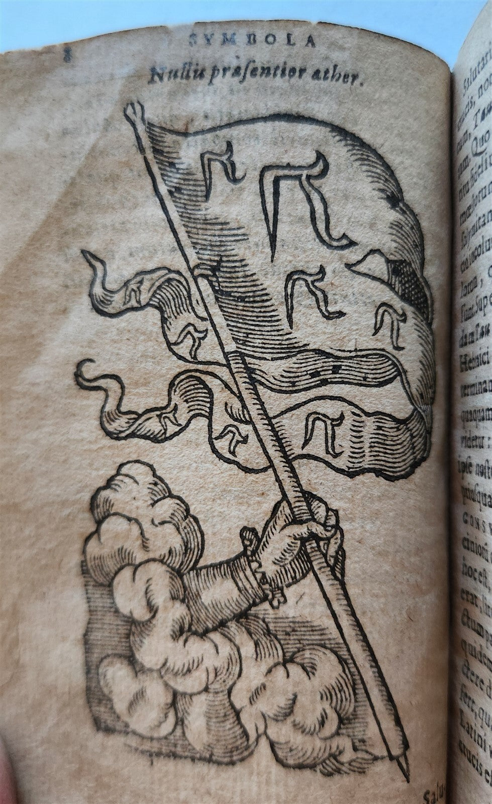 1596-1600 EMBLEMATA antique ILLUSTRATED w/ 270 WOODCUTS PLANTIN VELLUM BINDING