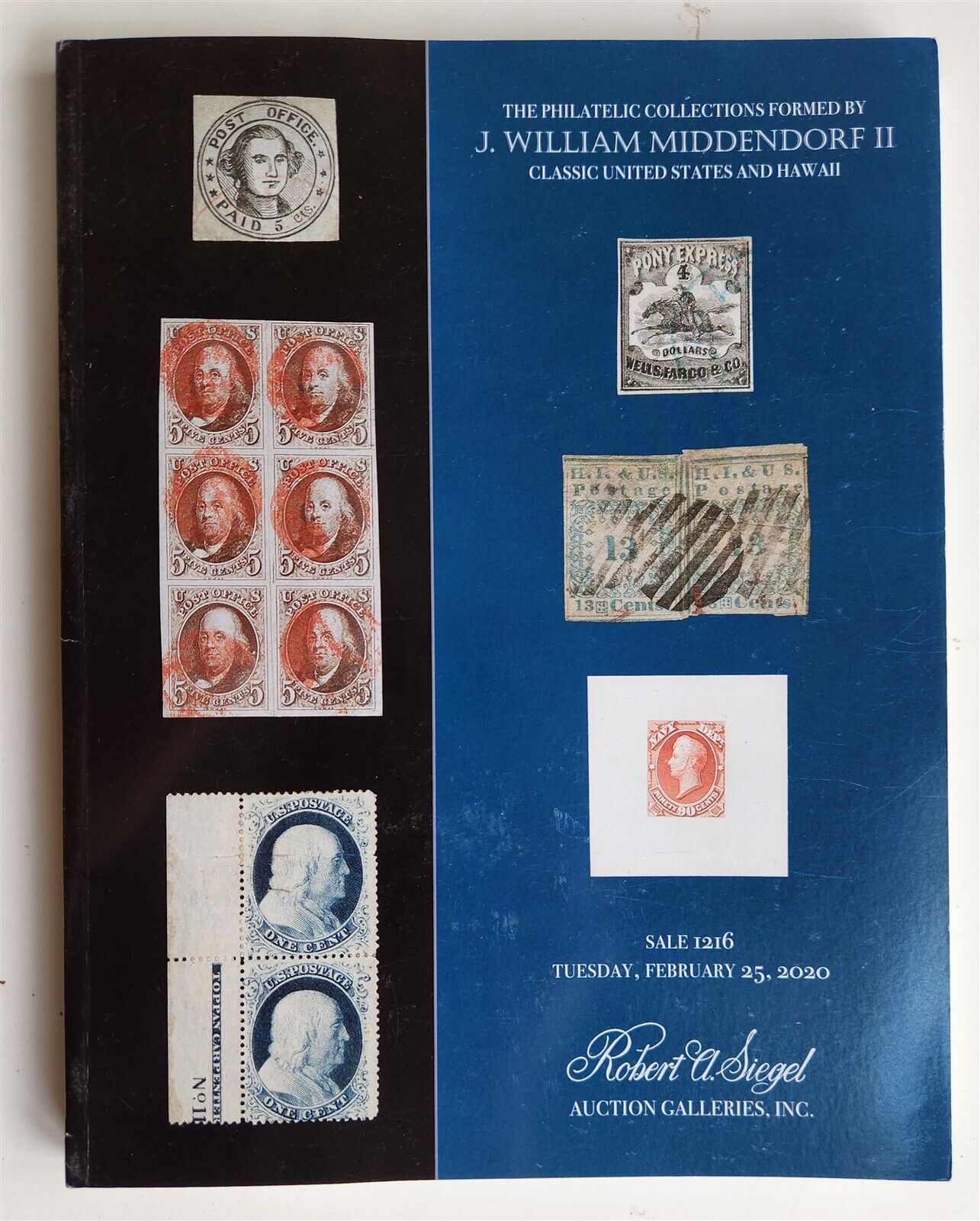 PHILATELIC ROBERT SIEGEL AUCTION CATALOG MIDDENDORF US & HAWAII COLLECTION 2020