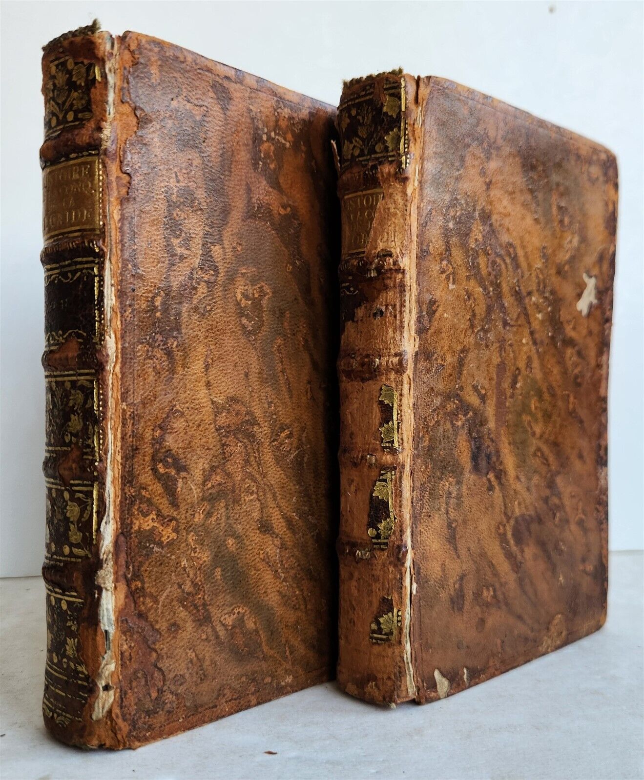 1735 HISTORY of CONQUEST of FLORIDA 2 VOLUMES antique ILLUSTRATED Americana