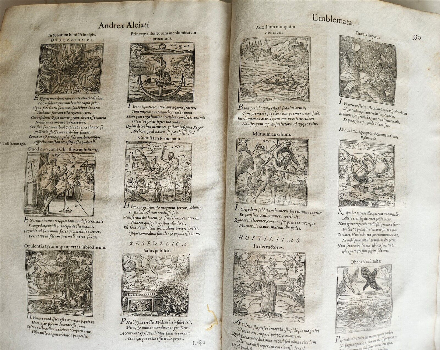 1560 ANDREA ALCIATO ILLUSTRATED FOLIO antique Alciati iuriscons. mediolanensis