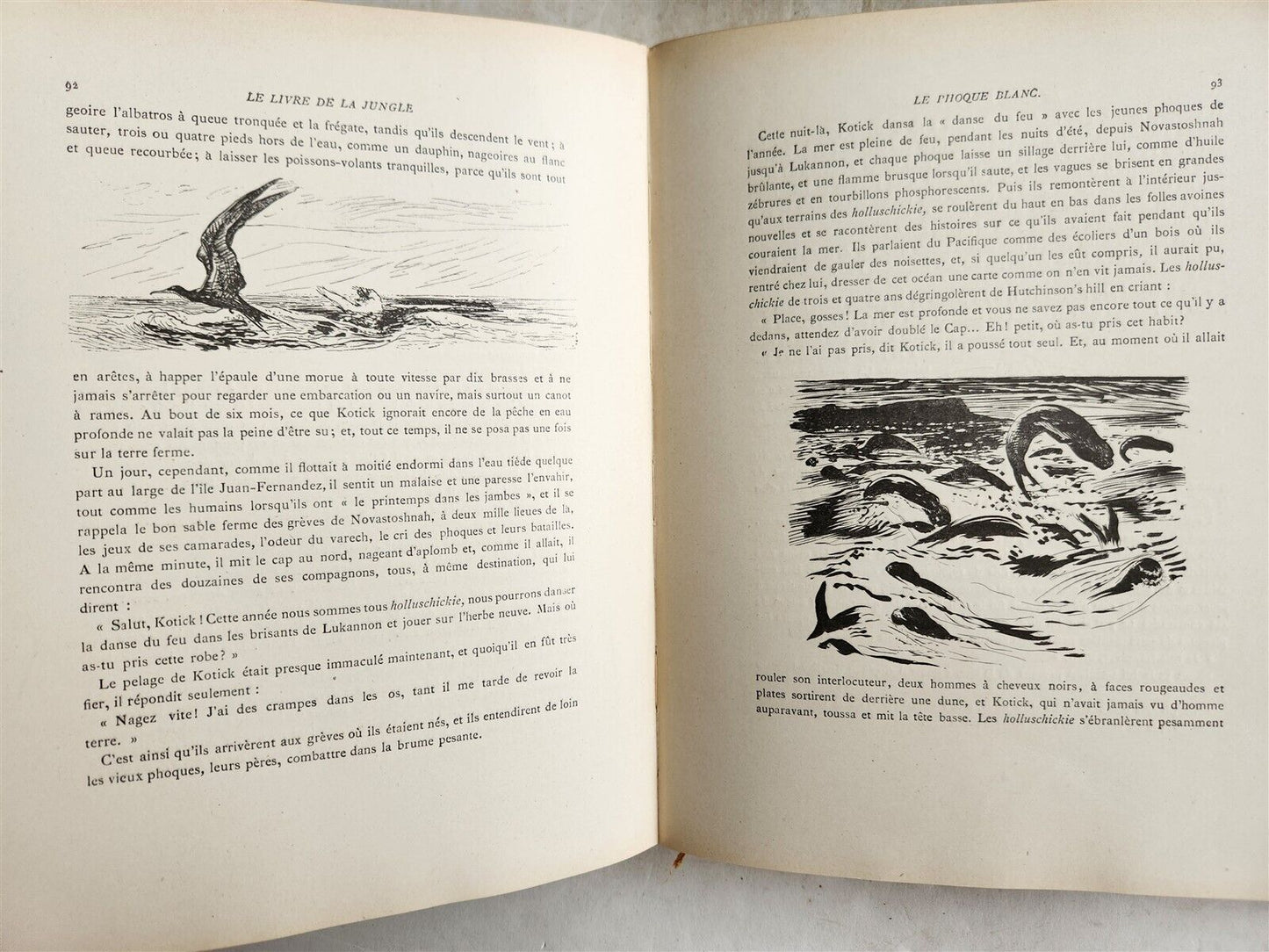 1925-1938 JUNGLE BOOK by KIPLING antique 2 VOLS ILLUSTRATED by Roger Reboussin