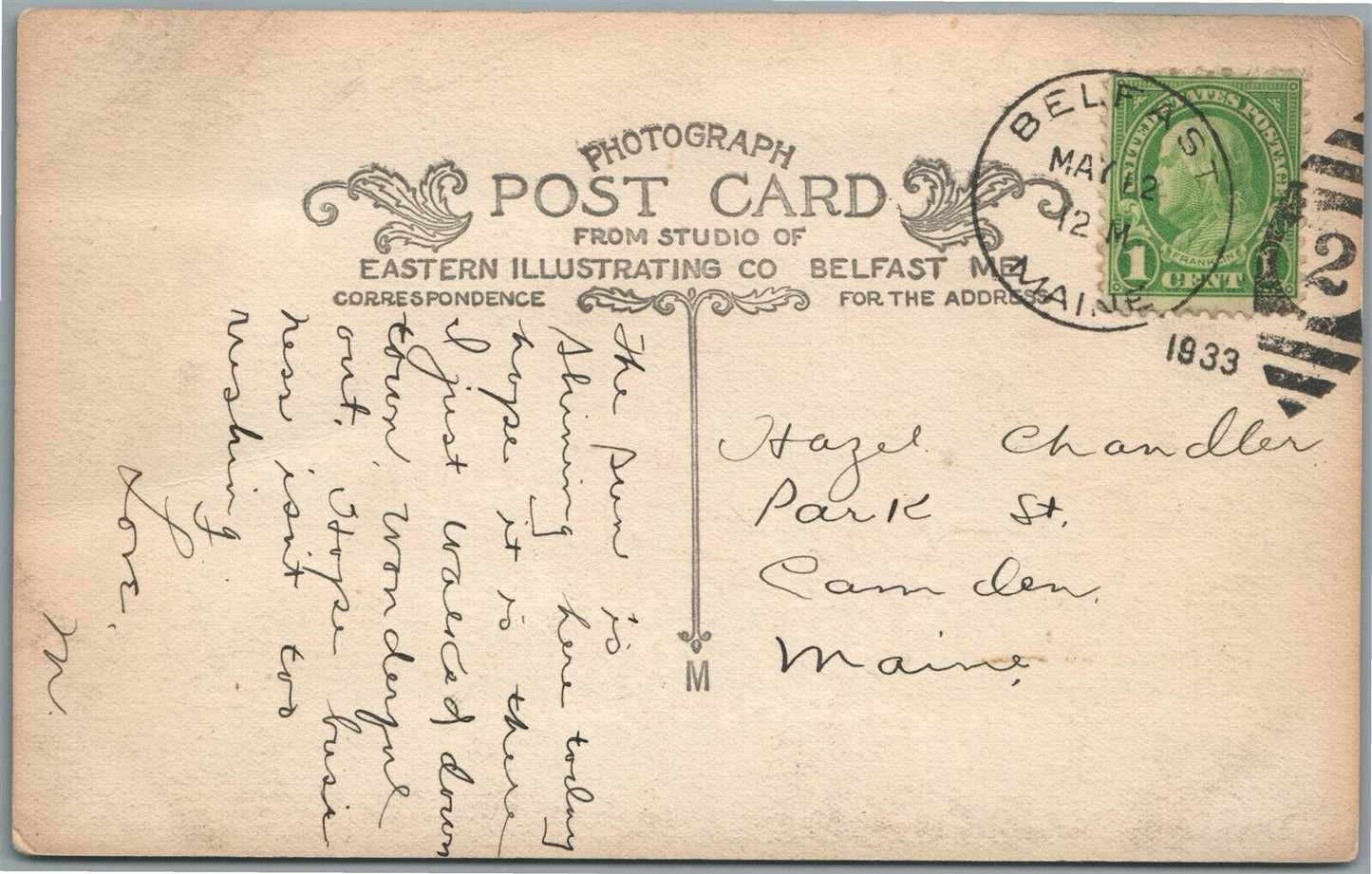 BELFAST ME ADMIRAL WILLIAM PRATT RESIDENCE ANTIQUE REAL PHOTO POSTCARD RPPC