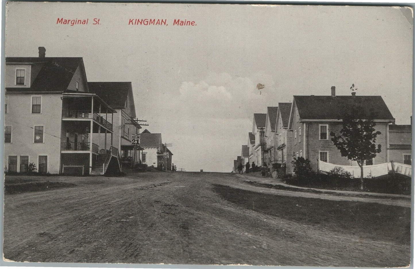 KINGMAN ME MARGINAL STREET ANTIQUE POSTCARD