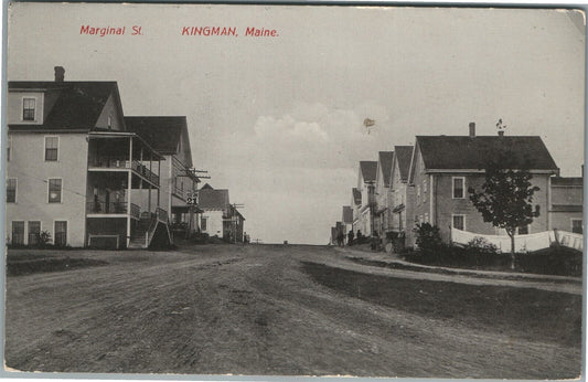 KINGMAN ME MARGINAL STREET ANTIQUE POSTCARD