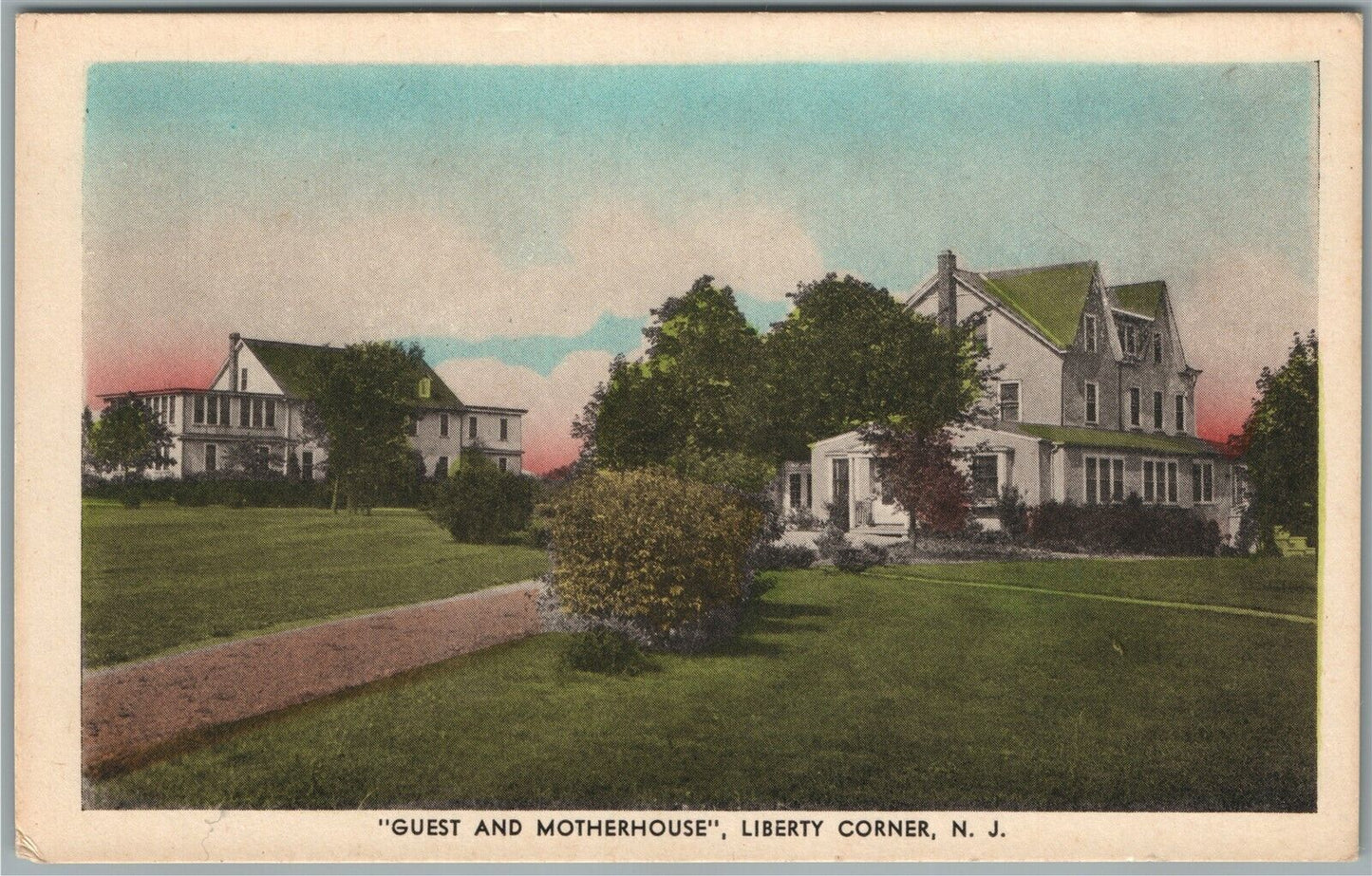 LIBERTY CORNER NJ GUEST & MOTHERHOUSE ANTIQUE POSTCARD