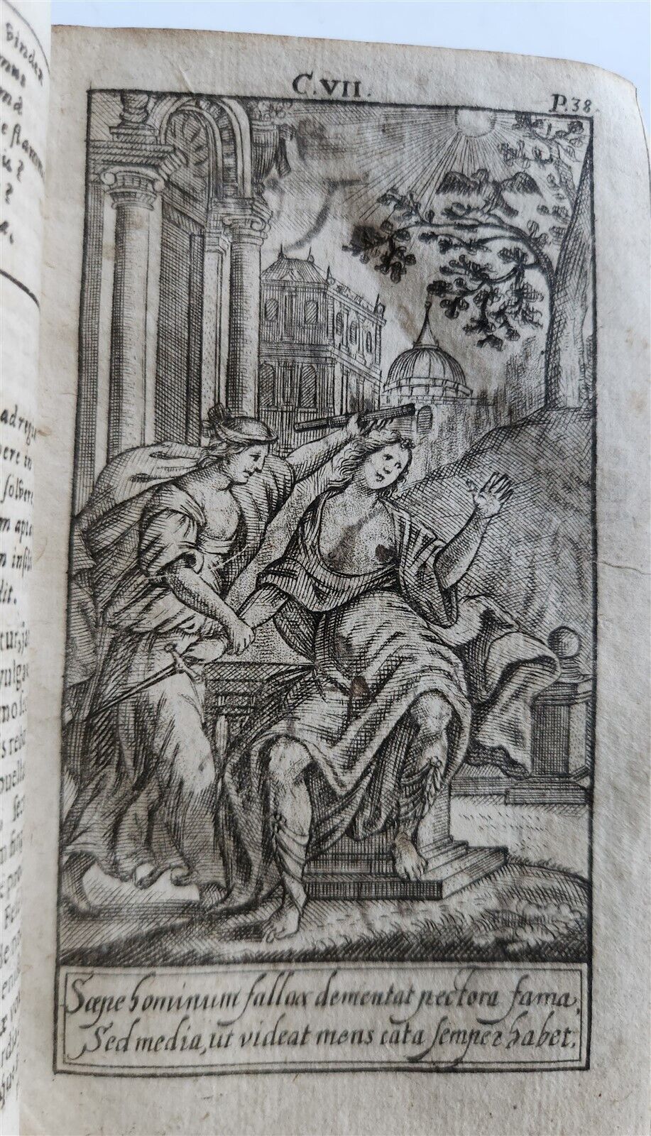 1724 ILLUSTRATED POLITICAL NOVEL antique Joannis Barclaii Argenis