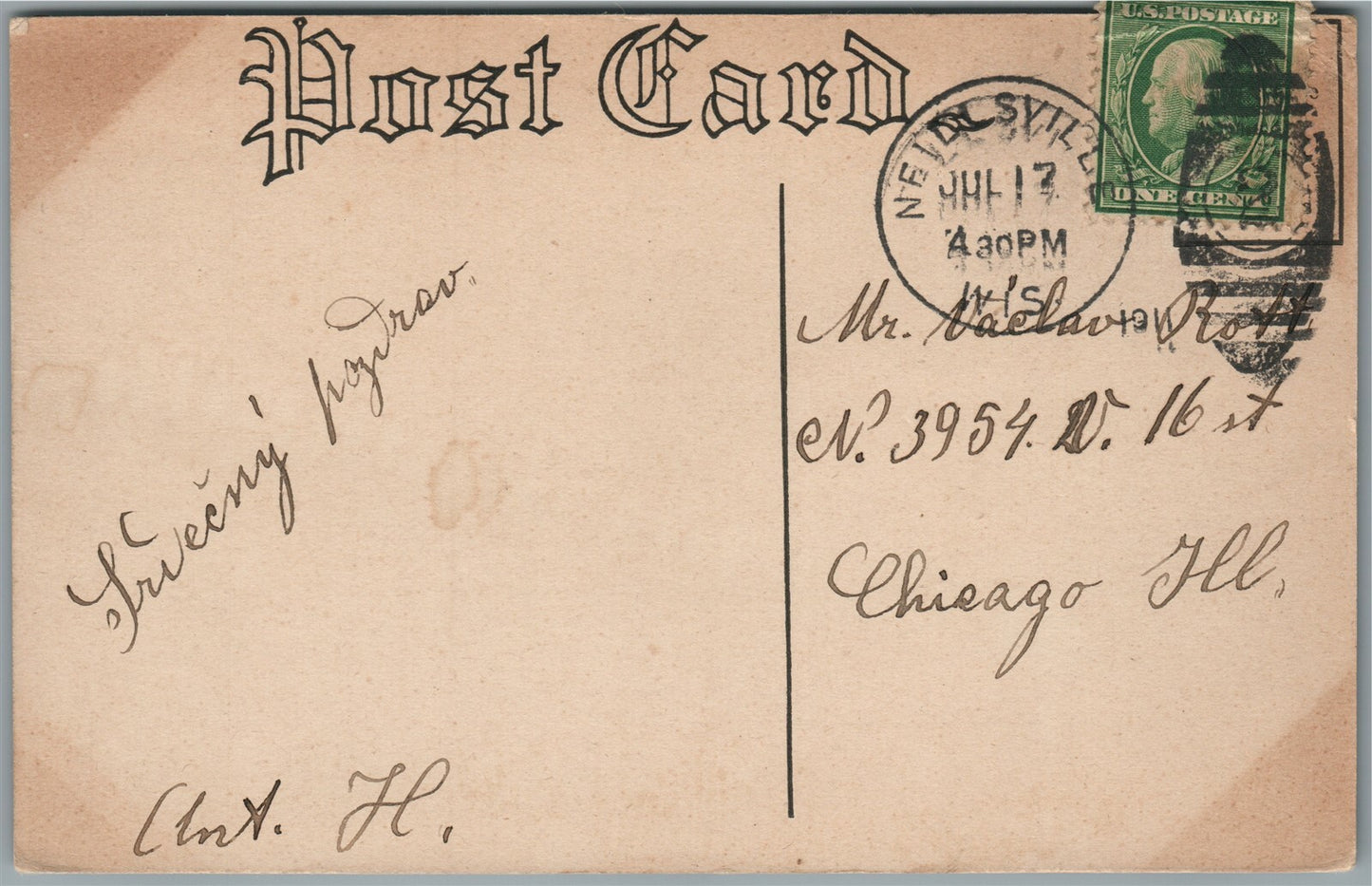 NEILLSVILLE WI CLARK CO. JAIL ANTIQUE POSTCARD