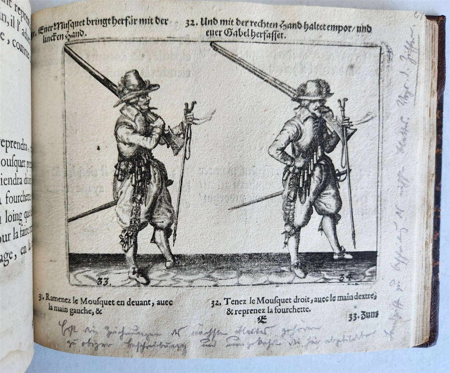 1664 ILLUSTRATED MILITARY WORK on TECHNIQUES for HANDLING MUSKET & PIKE antique