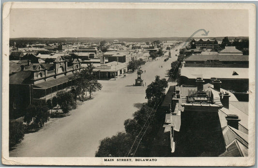 BULAWAYO RHODESIA MAIN STREET ANTIQUE REAL PHOTO POSTCARD RPPC